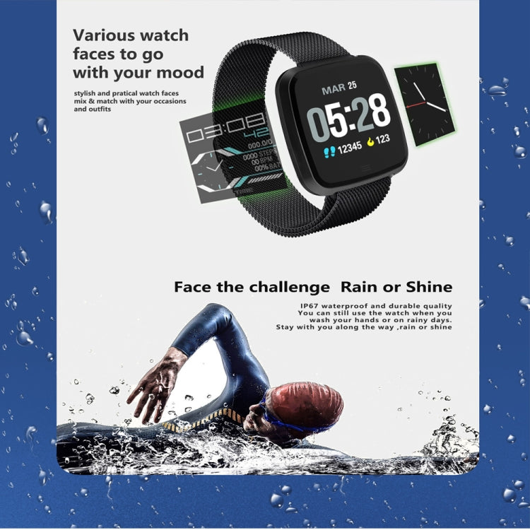 DTNO.1 G12 1.3 inches OLED Color Screen Smart Bracelet IP67 Waterproof, Steel Watchband, Support Call Reminder /Heart Rate Monitoring /Sedentary Reminder /Multi-sport Mode